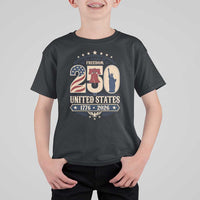 250 Years of Freedom Liberty Bell and Statue of Liberty Graphic T Shirt For Kid 1776 2026 US Pride American Flag Graphic Emblem