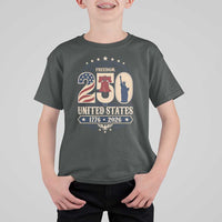250 Years of Freedom Liberty Bell and Statue of Liberty Graphic T Shirt For Kid 1776 2026 US Pride American Flag Graphic Emblem
