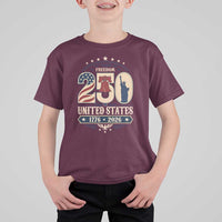 250 Years of Freedom Liberty Bell and Statue of Liberty Graphic T Shirt For Kid 1776 2026 US Pride American Flag Graphic Emblem