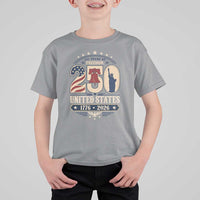 250 Years of Freedom Liberty Bell and Statue of Liberty Graphic T Shirt For Kid 1776 2026 US Pride American Flag Graphic Emblem