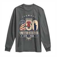 250 Years of Freedom Liberty Bell and Statue of Liberty Graphic Long Sleeve Shirt 1776 2026 US Pride American Flag Graphic Emblem