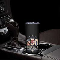 250 Years of Freedom Liberty Bell and Statue of Liberty Graphic Skinny Tumbler 1776 2026 US Pride American Flag Graphic Emblem