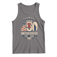 250 Years of Freedom Liberty Bell and Statue of Liberty Graphic Tank Top 1776 2026 US Pride American Flag Graphic Emblem