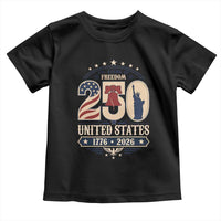 250 Years of Freedom Liberty Bell and Statue of Liberty Graphic Toddler T Shirt 1776 2026 US Pride American Flag Graphic Emblem