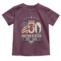 250 Years of Freedom Liberty Bell and Statue of Liberty Graphic Toddler T Shirt 1776 2026 US Pride American Flag Graphic Emblem