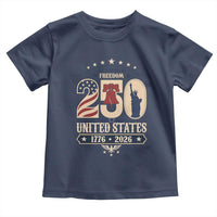 250 Years of Freedom Liberty Bell and Statue of Liberty Graphic Toddler T Shirt 1776 2026 US Pride American Flag Graphic Emblem