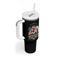 250 Years of Freedom Liberty Bell and Statue of Liberty Graphic Tumbler With Handle 1776 2026 US Pride American Flag Graphic Emblem