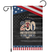 250 Years of Freedom Liberty Bell and Statue of Liberty Graphic Patriotic Garden Flag 1776 2026 US Pride American Flag Graphic Emblem