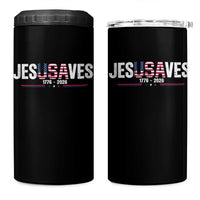 Jesus Saves USA Semiquincentennial 1776 2026 4 in 1 Can Cooler Tumbler Patriotic Christian Faith USA 250 Years of Freedom