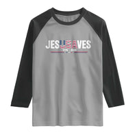 Jesus Saves USA Semiquincentennial 1776 2026 Raglan Shirt Patriotic Christian Faith USA 250 Years of Freedom