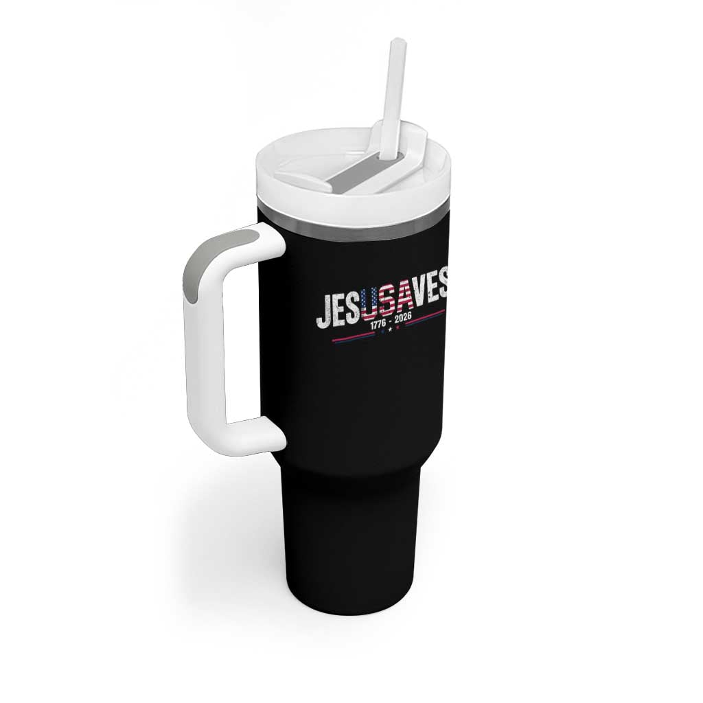 Jesus Saves USA Semiquincentennial 1776 2026 Tumbler With Handle Patriotic Christian Faith USA 250 Years of Freedom