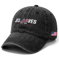 Jesus Saves USA Semiquincentennial 1776 2026 Washed Cotton Baseball Cap Patriotic Christian Faith USA 250 Years of Freedom