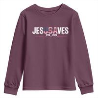 Jesus Saves USA Semiquincentennial 1776 2026 Youth Sweatshirt Patriotic Christian Faith USA 250 Years of Freedom