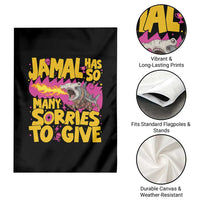 Jamal Has So Many Sorries To Give Garden Flag Funny Fire Breathing Hammerhead Shark Gamer