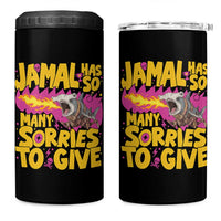 Jamal Has So Many Sorries To Give 4 in 1 Can Cooler Tumbler Funny Fire Breathing Hammerhead Shark Gamer