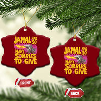 Jamal Has So Many Sorries To Give Ceramic Ornament Funny Fire Breathing Hammerhead Shark Gamer