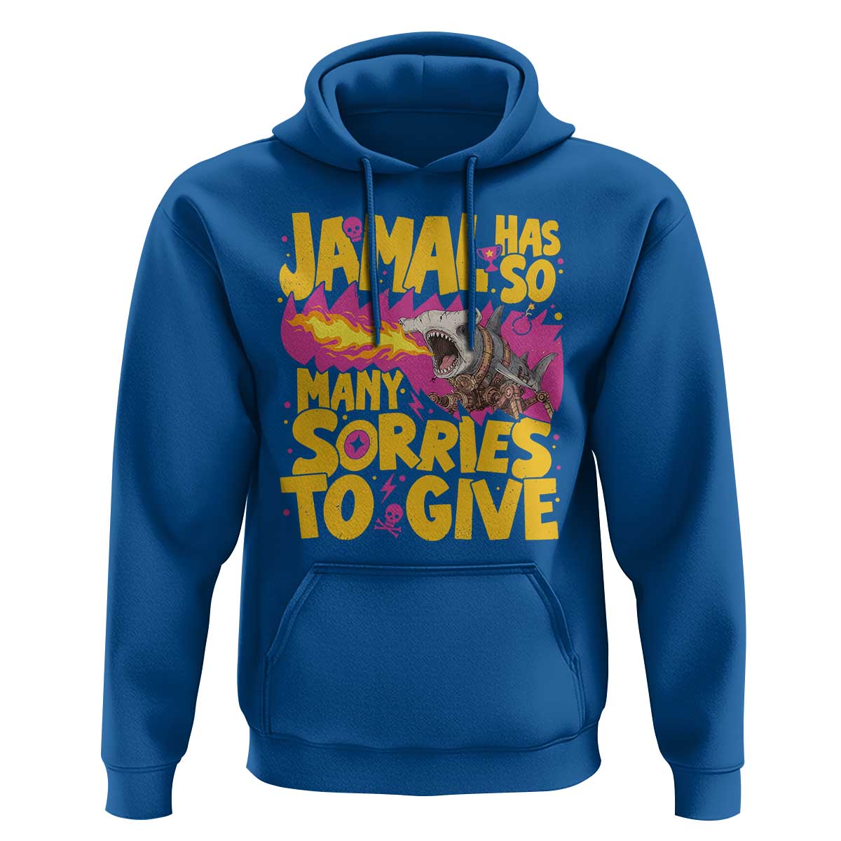 Jamal Has So Many Sorries To Give Hoodie Funny Fire Breathing Hammerhead Shark Gamer