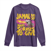 Jamal Has So Many Sorries To Give Long Sleeve Shirt Funny Fire Breathing Hammerhead Shark Gamer