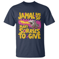 Jamal Has So Many Sorries To Give T Shirt Funny Fire Breathing Hammerhead Shark Gamer