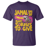 Jamal Has So Many Sorries To Give T Shirt Funny Fire Breathing Hammerhead Shark Gamer