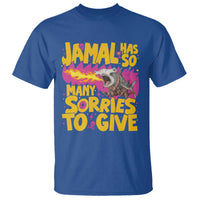 Jamal Has So Many Sorries To Give T Shirt Funny Fire Breathing Hammerhead Shark Gamer