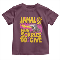 Jamal Has So Many Sorries To Give Toddler T Shirt Funny Fire Breathing Hammerhead Shark Gamer