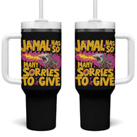 Jamal Has So Many Sorries To Give Tumbler With Handle Funny Fire Breathing Hammerhead Shark Gamer