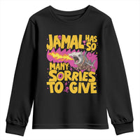 Jamal Has So Many Sorries To Give Youth Sweatshirt Funny Fire Breathing Hammerhead Shark Gamer