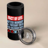 Fact Of Life Even The Calendar Says WTF 4 in 1 Can Cooler Tumbler Funny Sarcastic Workplace Weekday Humor