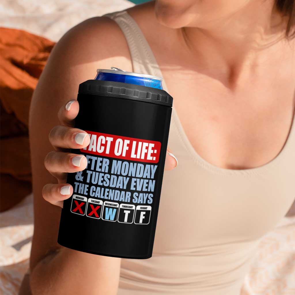 Fact Of Life Even The Calendar Says WTF 4 in 1 Can Cooler Tumbler Funny Sarcastic Workplace Weekday Humor