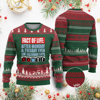 Fact Of Life Even The Calendar Says WTF Ugly Christmas Sweater Funny Sarcastic Workplace Weekday Humor