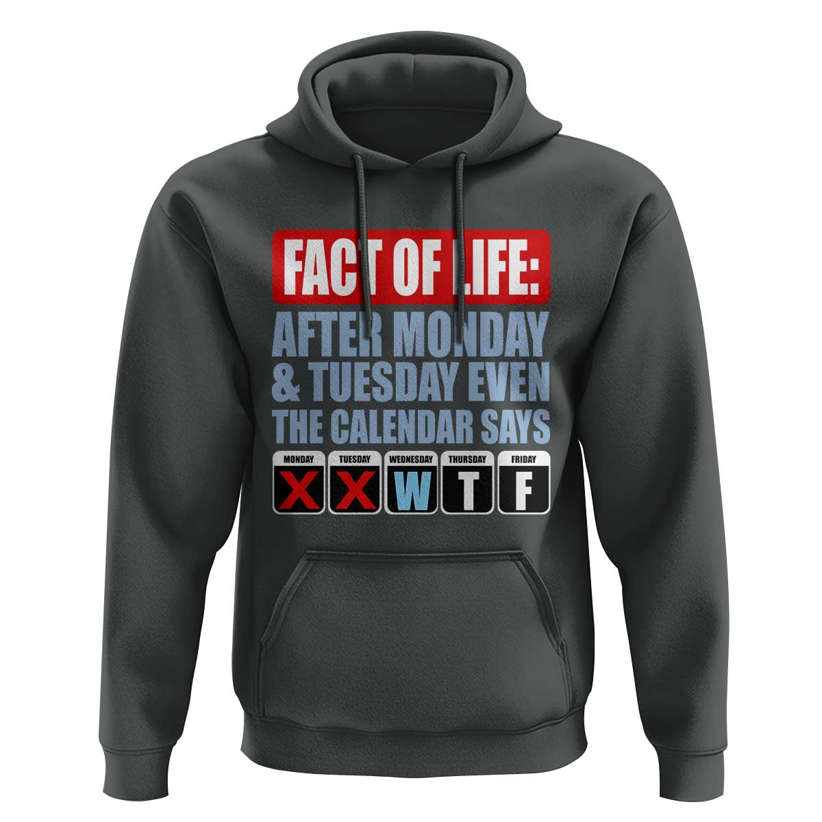 Fact Of Life Even The Calendar Says WTF Hoodie Funny Sarcastic Workplace Weekday Humor