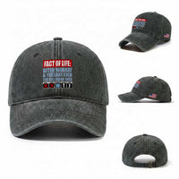 Fact Of Life Even The Calendar Says WTF Washed Cotton Baseball Cap Funny Sarcastic Workplace Weekday Humor