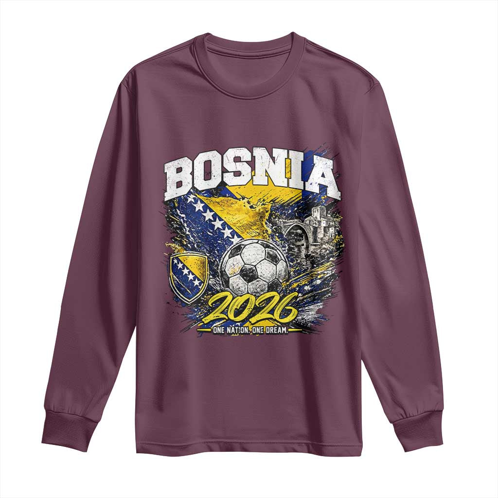 Bosnia Soccer Jersey Pride 2026 Long Sleeve Shirt One Nation One Dream Heritage Football Sports Fan