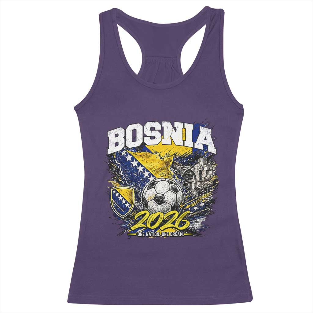 Bosnia Soccer Jersey Pride 2026 Racerback Tank Top One Nation One Dream Heritage Football Sports Fan