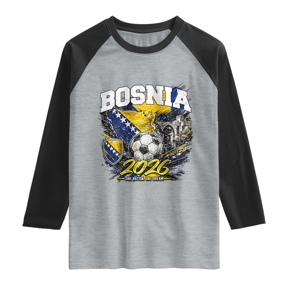 Bosnia Soccer Jersey Pride 2026 Raglan Shirt One Nation One Dream Heritage Football Sports Fan