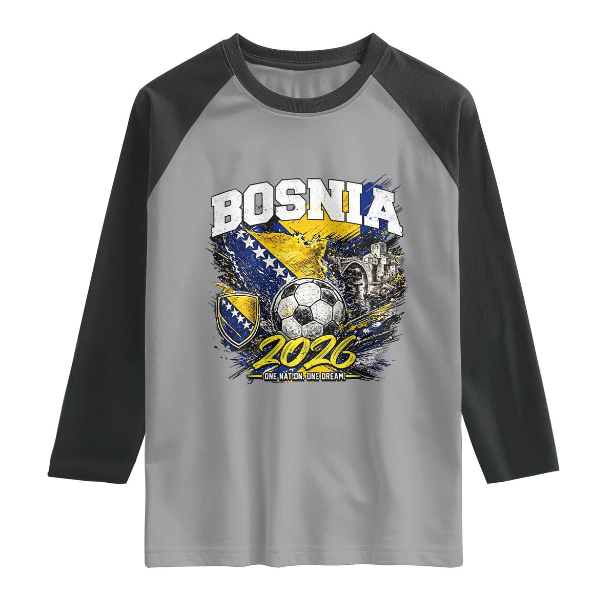 Bosnia Soccer Jersey Pride 2026 Raglan Shirt One Nation One Dream Heritage Football Sports Fan