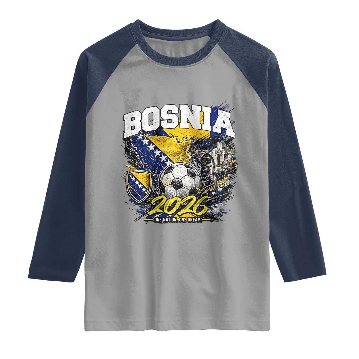 Bosnia Soccer Jersey Pride 2026 Raglan Shirt One Nation One Dream Heritage Football Sports Fan