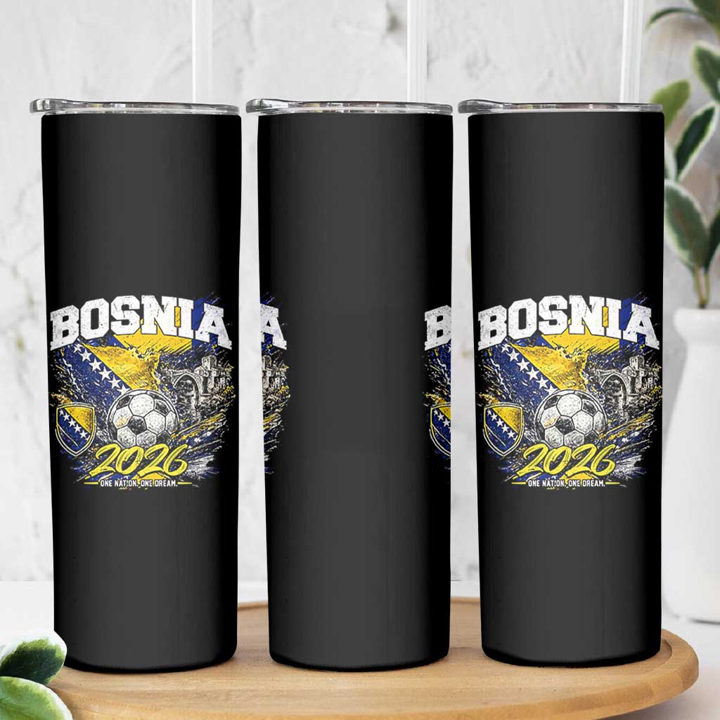 Bosnia Soccer Jersey Pride 2026 Skinny Tumbler One Nation One Dream Heritage Football Sports Fan