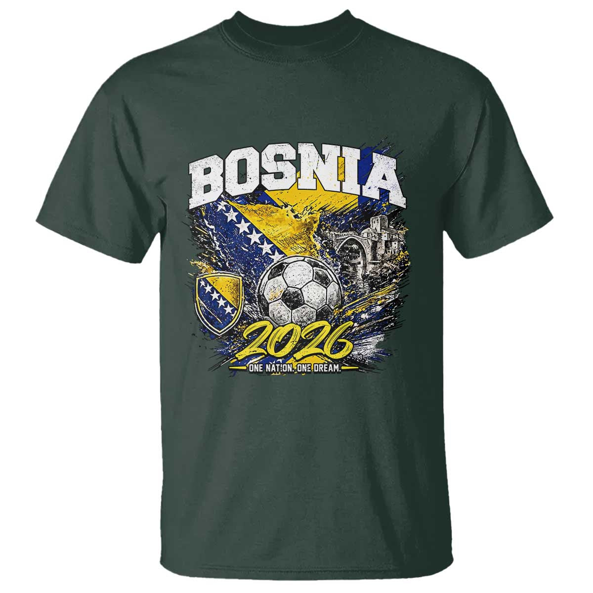 Bosnia Soccer Jersey Pride 2026 T Shirt One Nation One Dream Heritage Football Sports Fan