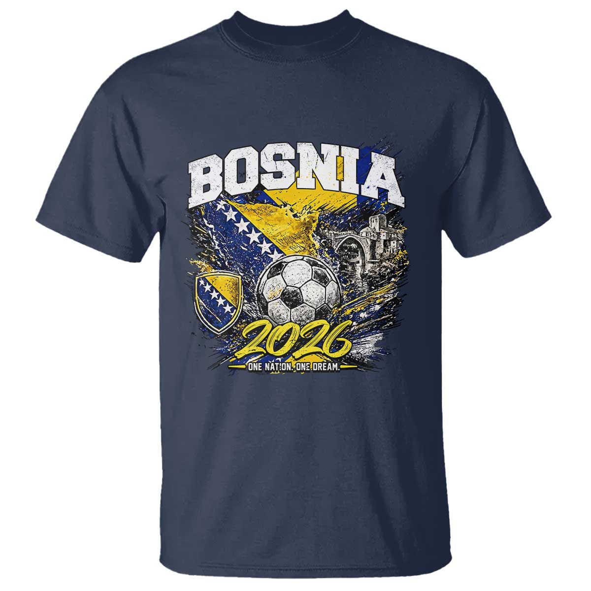 Bosnia Soccer Jersey Pride 2026 T Shirt One Nation One Dream Heritage Football Sports Fan