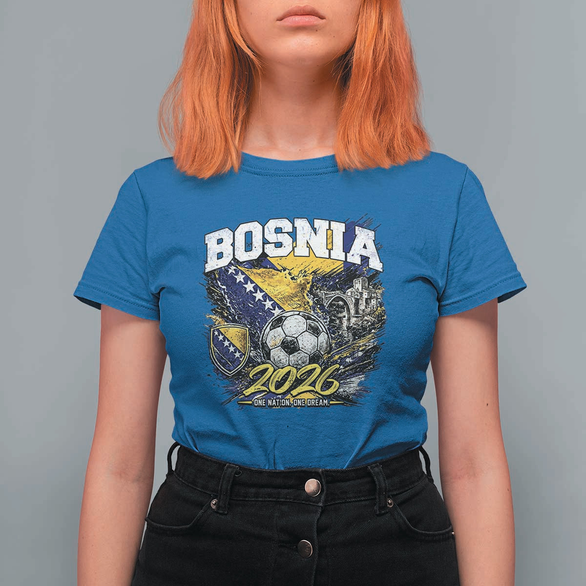 Bosnia Soccer Jersey Pride 2026 T Shirt For Women One Nation One Dream Heritage Football Sports Fan