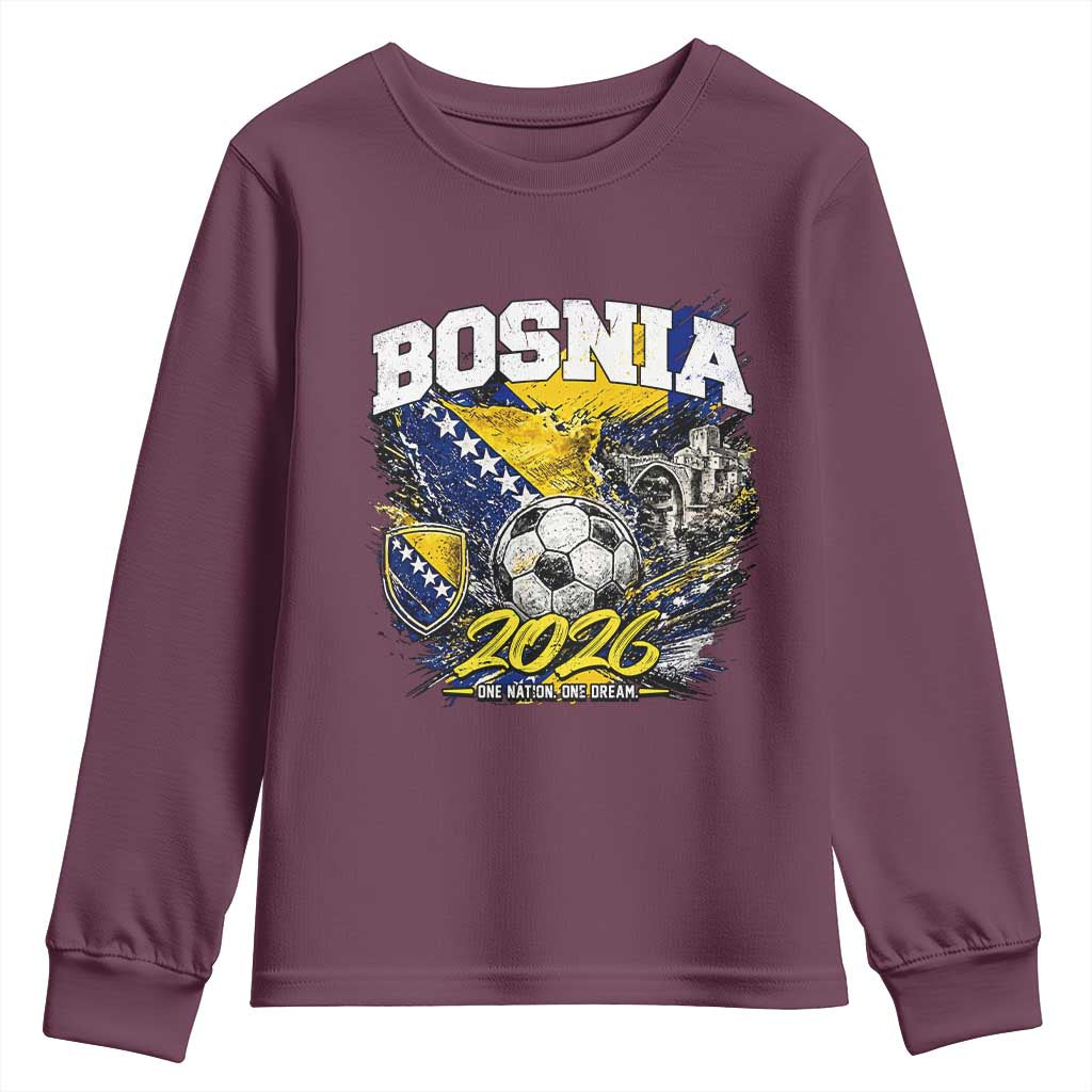 Bosnia Soccer Jersey Pride 2026 Youth Sweatshirt One Nation One Dream Heritage Football Sports Fan