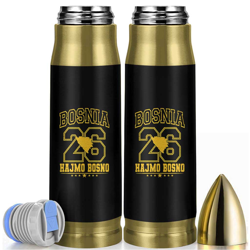 Lets Go Bosnia 2026 Hajmo Bosno Vintage Varsity Sports Style Bullet Tumbler Bosnia Herzegovina Map Soccer Lover Football Fan