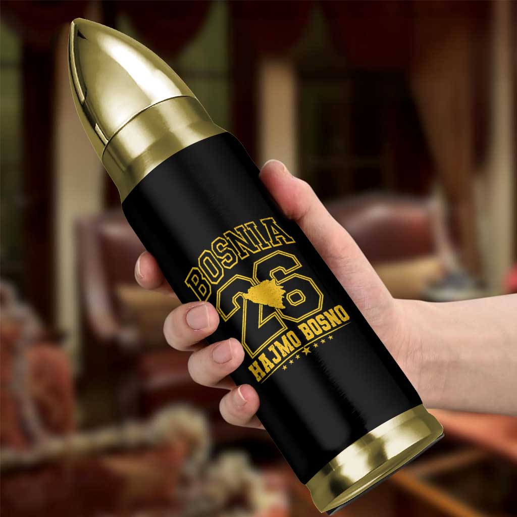 Lets Go Bosnia 2026 Hajmo Bosno Vintage Varsity Sports Style Bullet Tumbler Bosnia Herzegovina Map Soccer Lover Football Fan