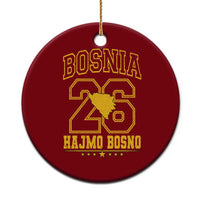 Lets Go Bosnia 2026 Hajmo Bosno Vintage Varsity Sports Style Ceramic Ornament Bosnia Herzegovina Map Soccer Lover Football Fan