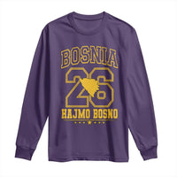 Lets Go Bosnia 2026 Hajmo Bosno Vintage Varsity Sports Style Long Sleeve Shirt Bosnia Herzegovina Map Soccer Lover Football Fan