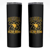 Lets Go Bosnia 2026 Hajmo Bosno Vintage Varsity Sports Style Skinny Tumbler Bosnia Herzegovina Map Soccer Lover Football Fan
