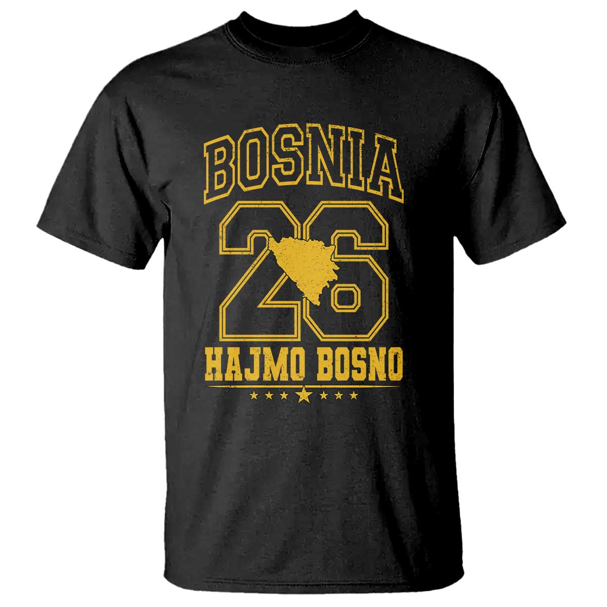 Lets Go Bosnia 2026 Hajmo Bosno Vintage Varsity Sports Style T Shirt Bosnia Herzegovina Map Soccer Lover Football Fan