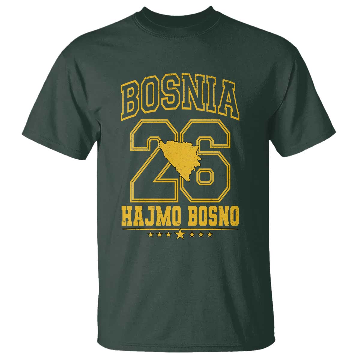 Lets Go Bosnia 2026 Hajmo Bosno Vintage Varsity Sports Style T Shirt Bosnia Herzegovina Map Soccer Lover Football Fan